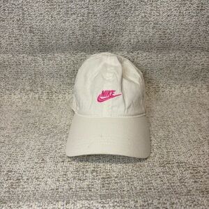 Nike Ball Cap, Pink & White With Embroidered Details And Adjustable Back